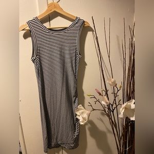 Rouched Striped Dress
